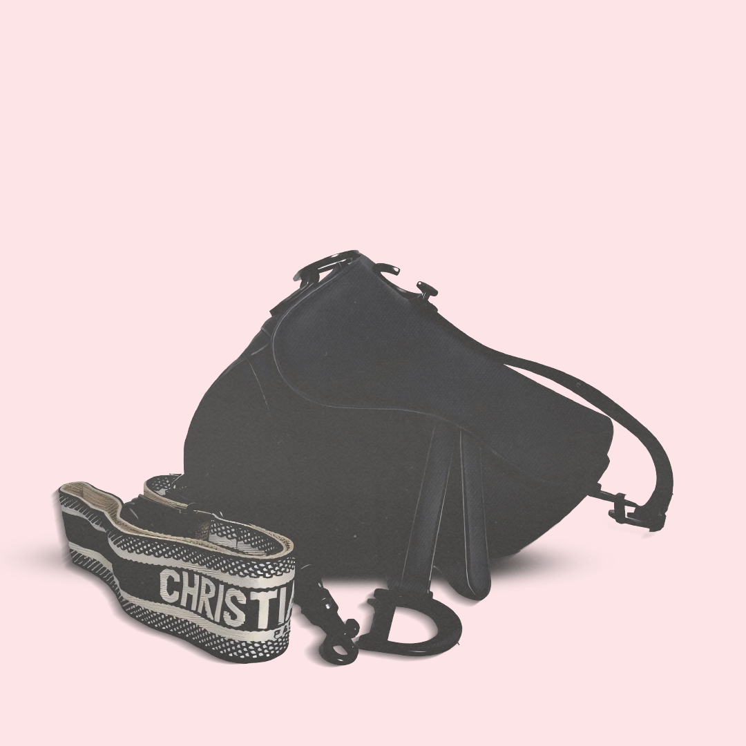 CD 169 Ultra Matte Calfskin Mini Saddle Bag Black