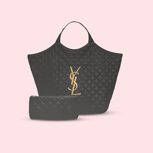 YSL inspired quilted leather shopping bag