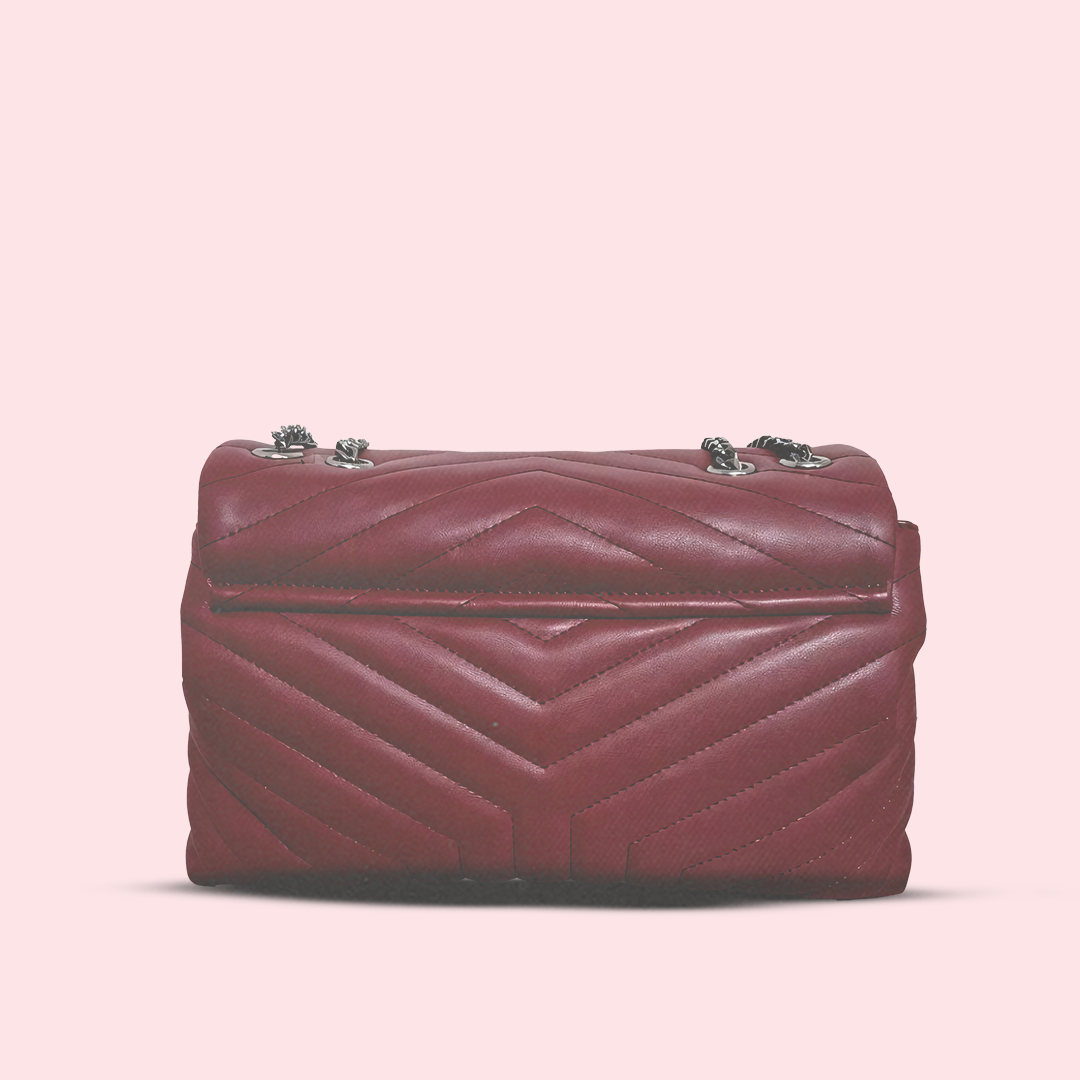 YSL burgundy calfskin Loulou large