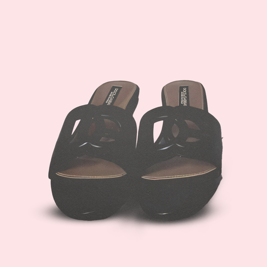 DG calfskin slides with millenials logo