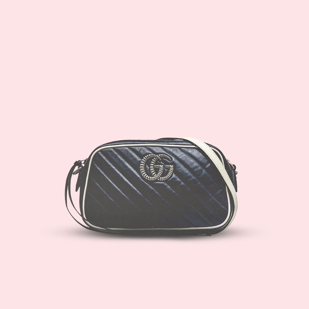 GG marmont blue patent crossbody