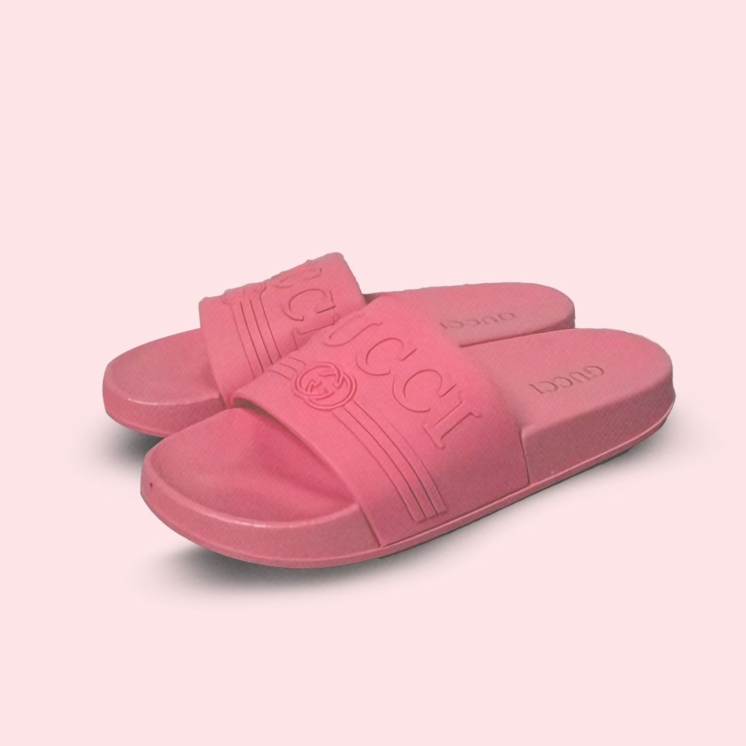 GG logo women's slides pink rubber