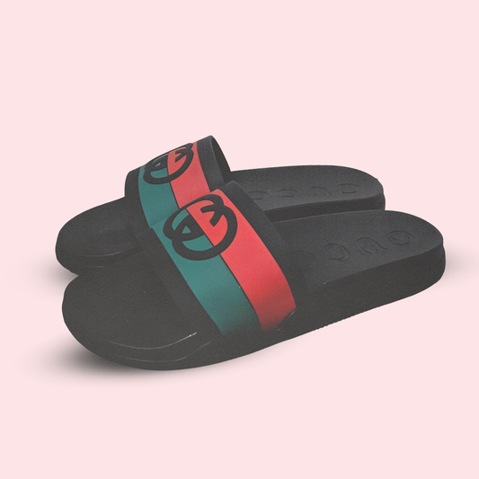 GG interlocking g black slides