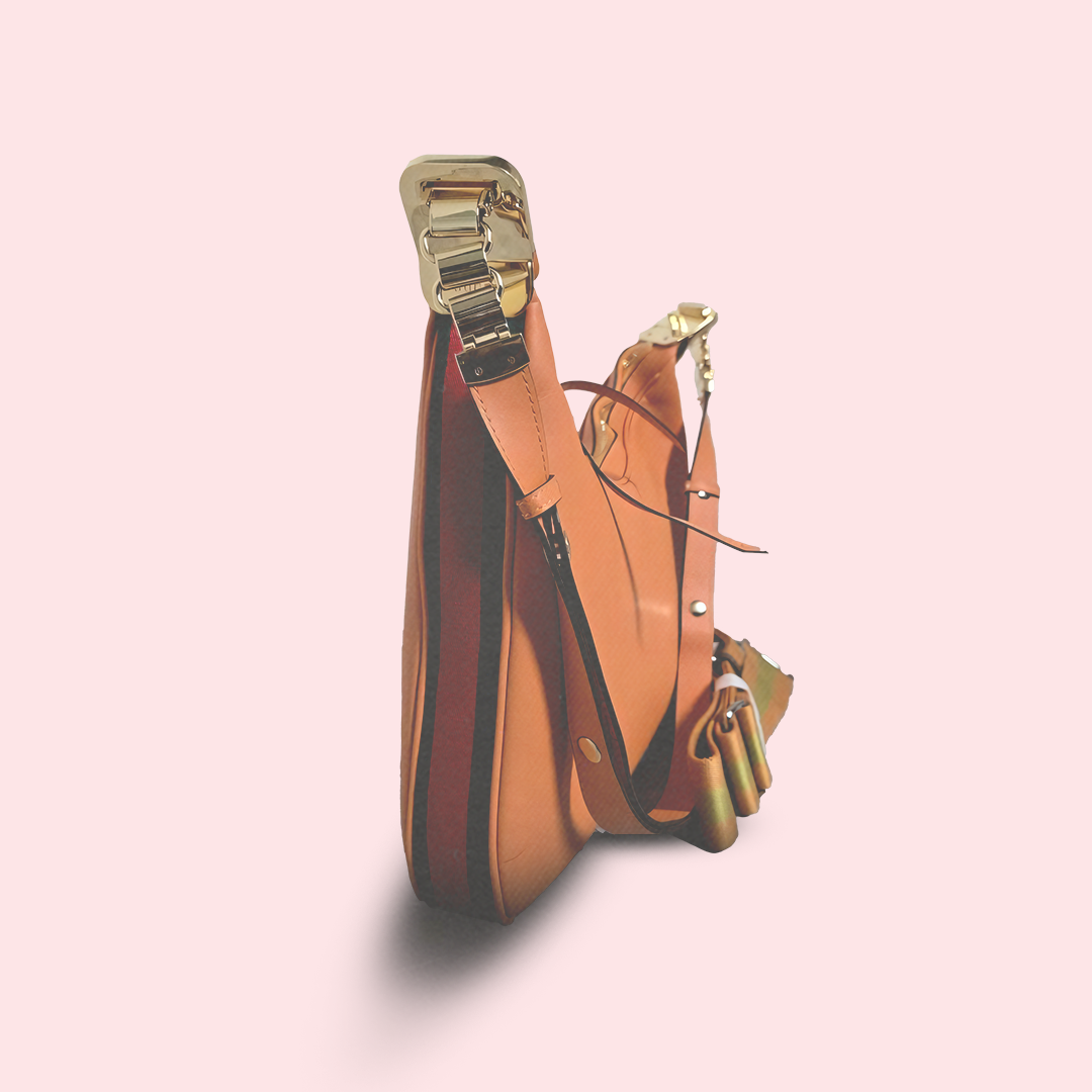 GG orange leather attache shoulder bag