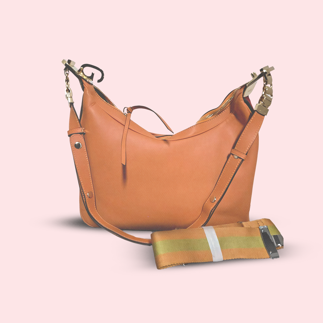 GG orange leather attache shoulder bag