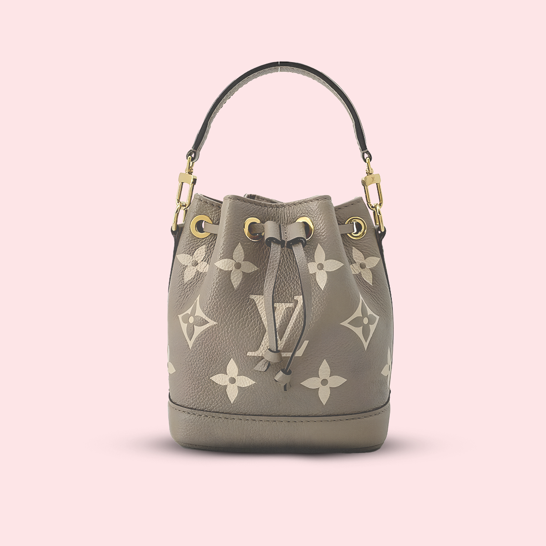 LV empreinte monogram giant nano noe tourterelle creme mini