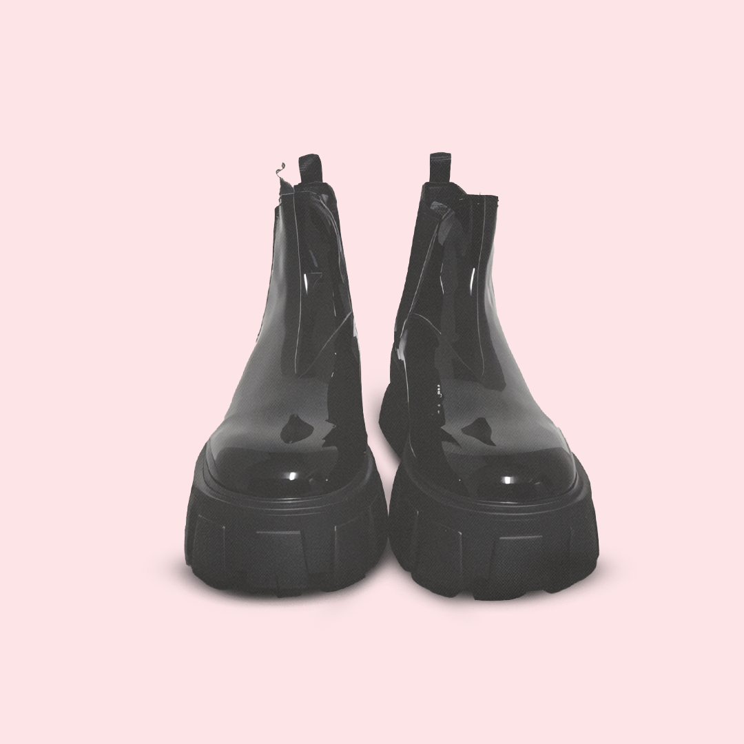 P monolith patent leather booties