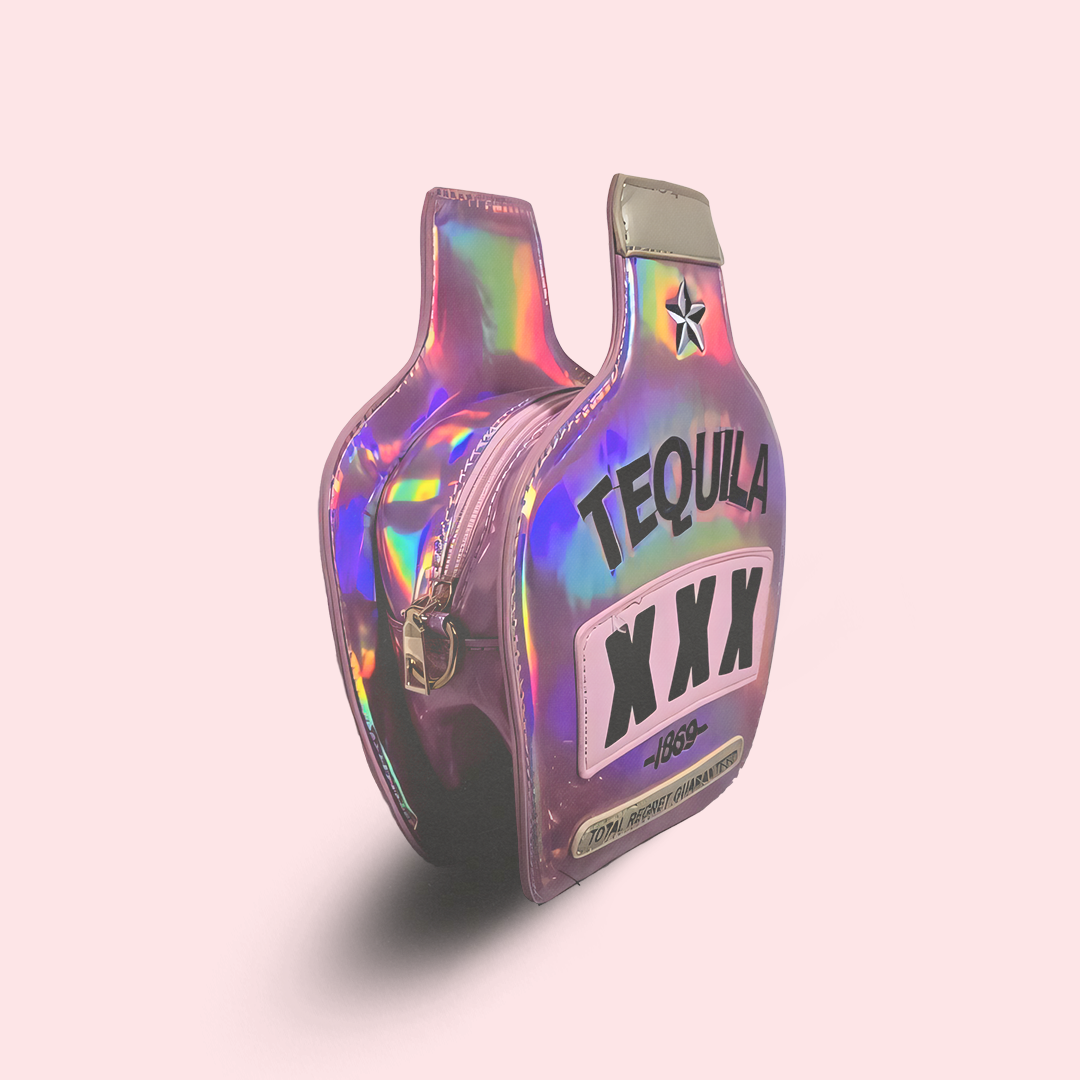 Tequila bottled shape laser crossbody