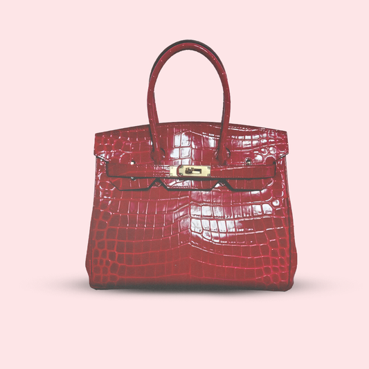 H birkin 30 handbag CC95 braise shiny niloticus GHW