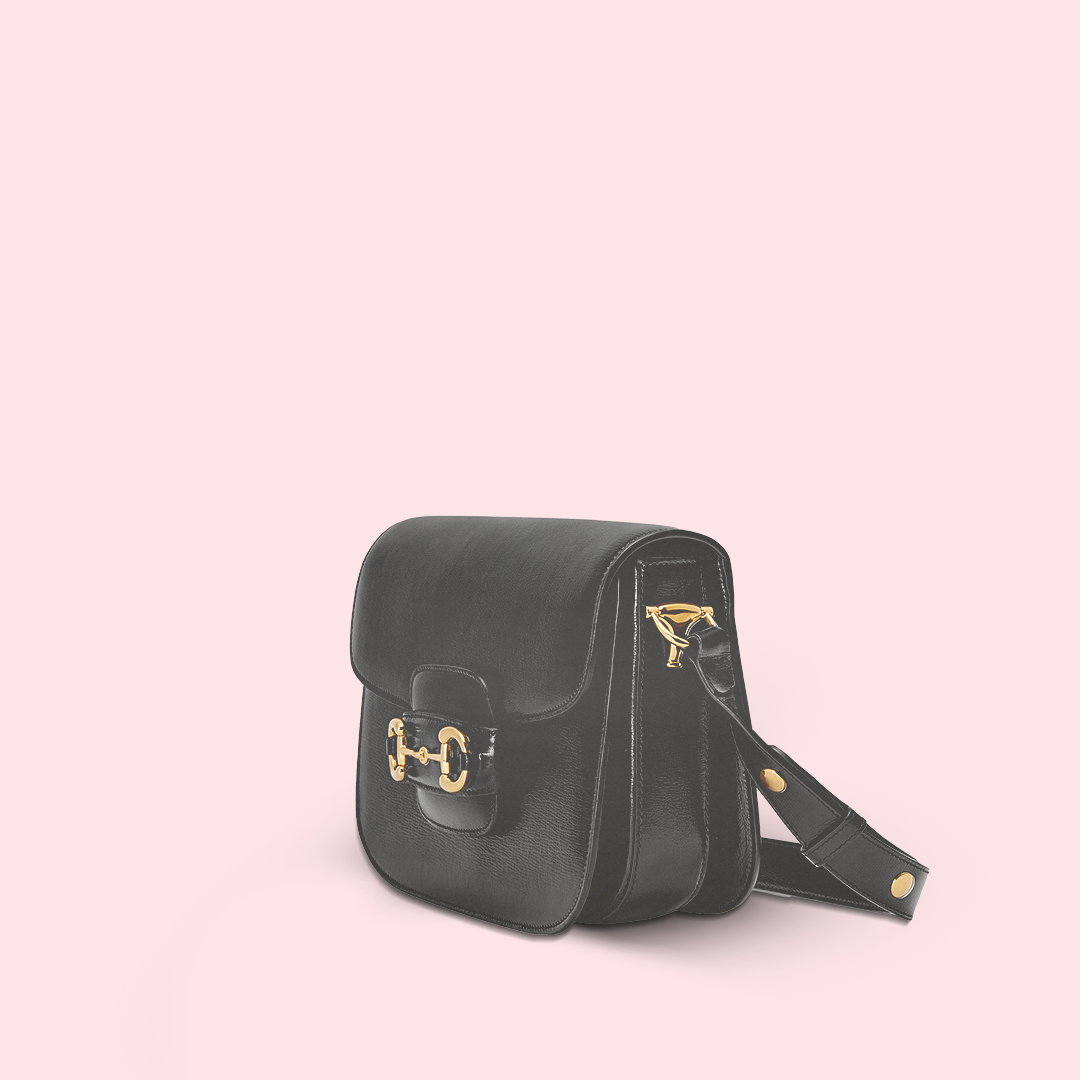 GG horsebit bag black large