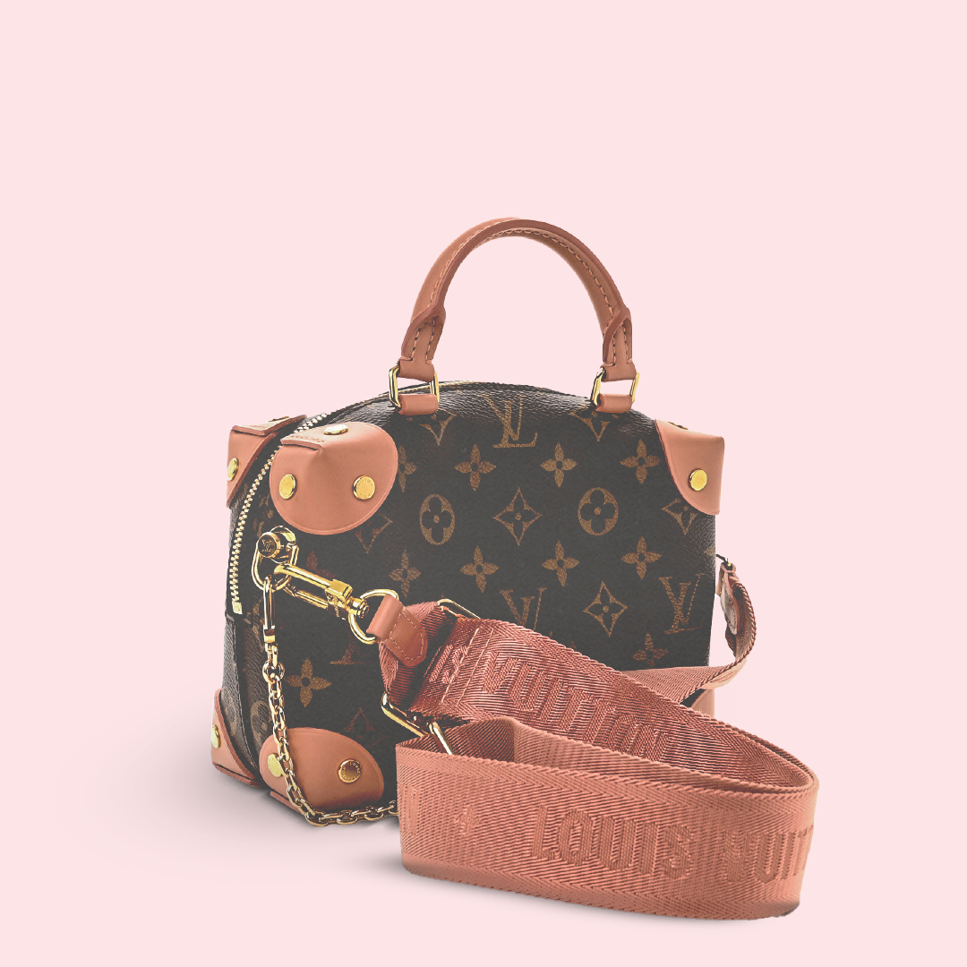 LV monogram and peach petite malle souple