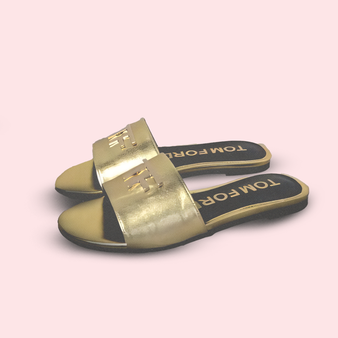 TF gold sandals