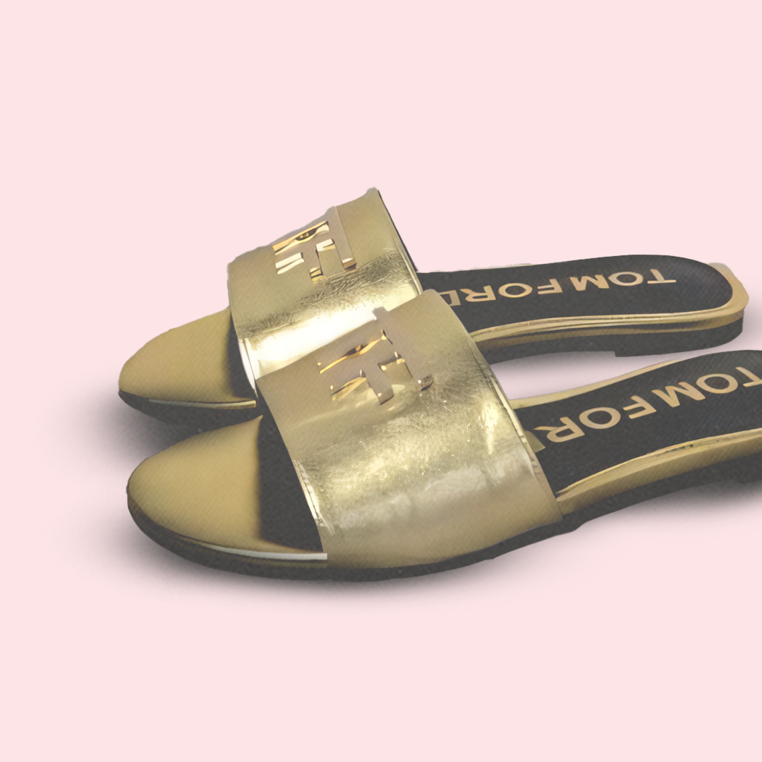 TF gold sandals